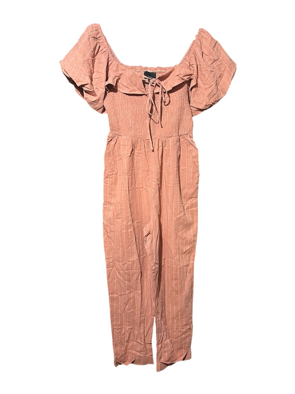 Lumiere Burnt Brown/Orange Smocked Jumpsuit - NWOT